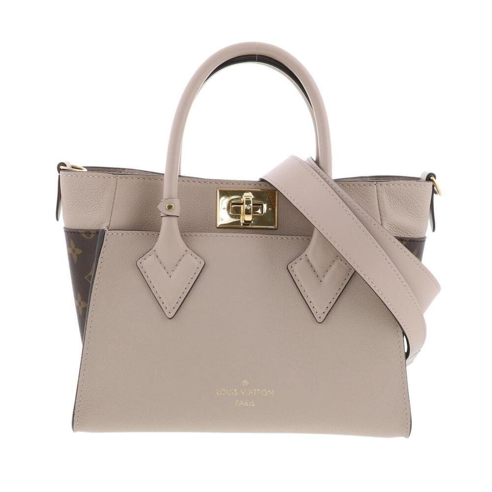 LOUIS VUITTON Monogram On My Side Handbag Shoulder Bag Beige Brown